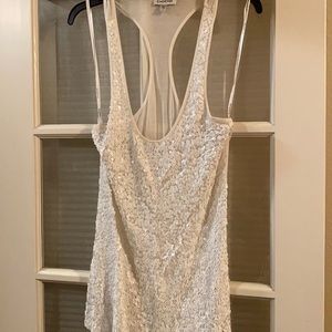 White sequin tank
